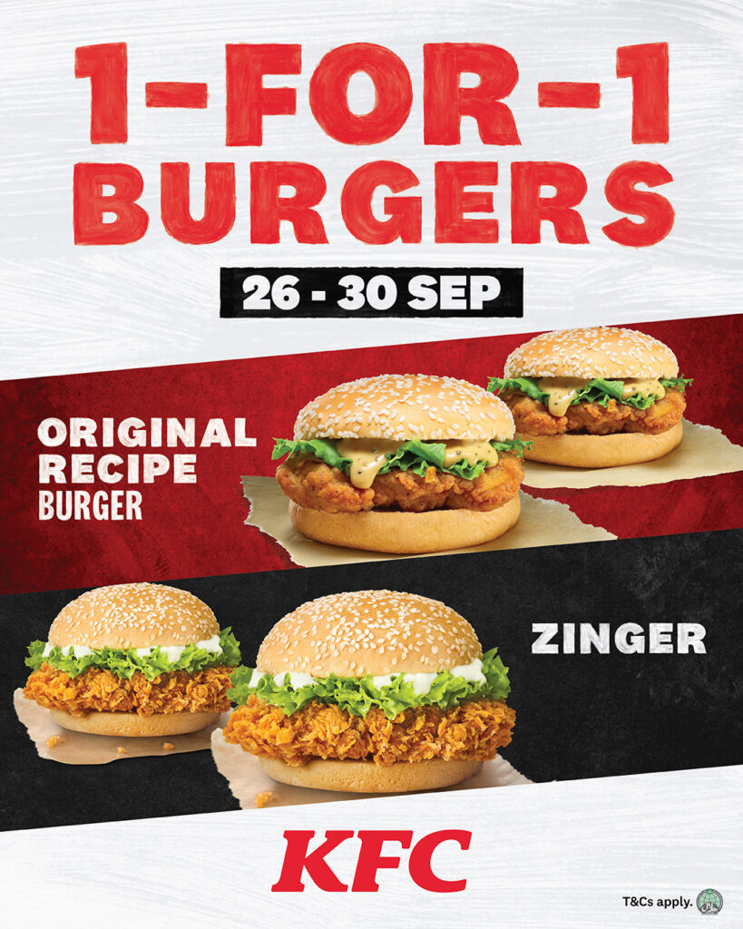 1-for-1 Burgers Deal from 26 - 30 September 2022 | Why Not Deals