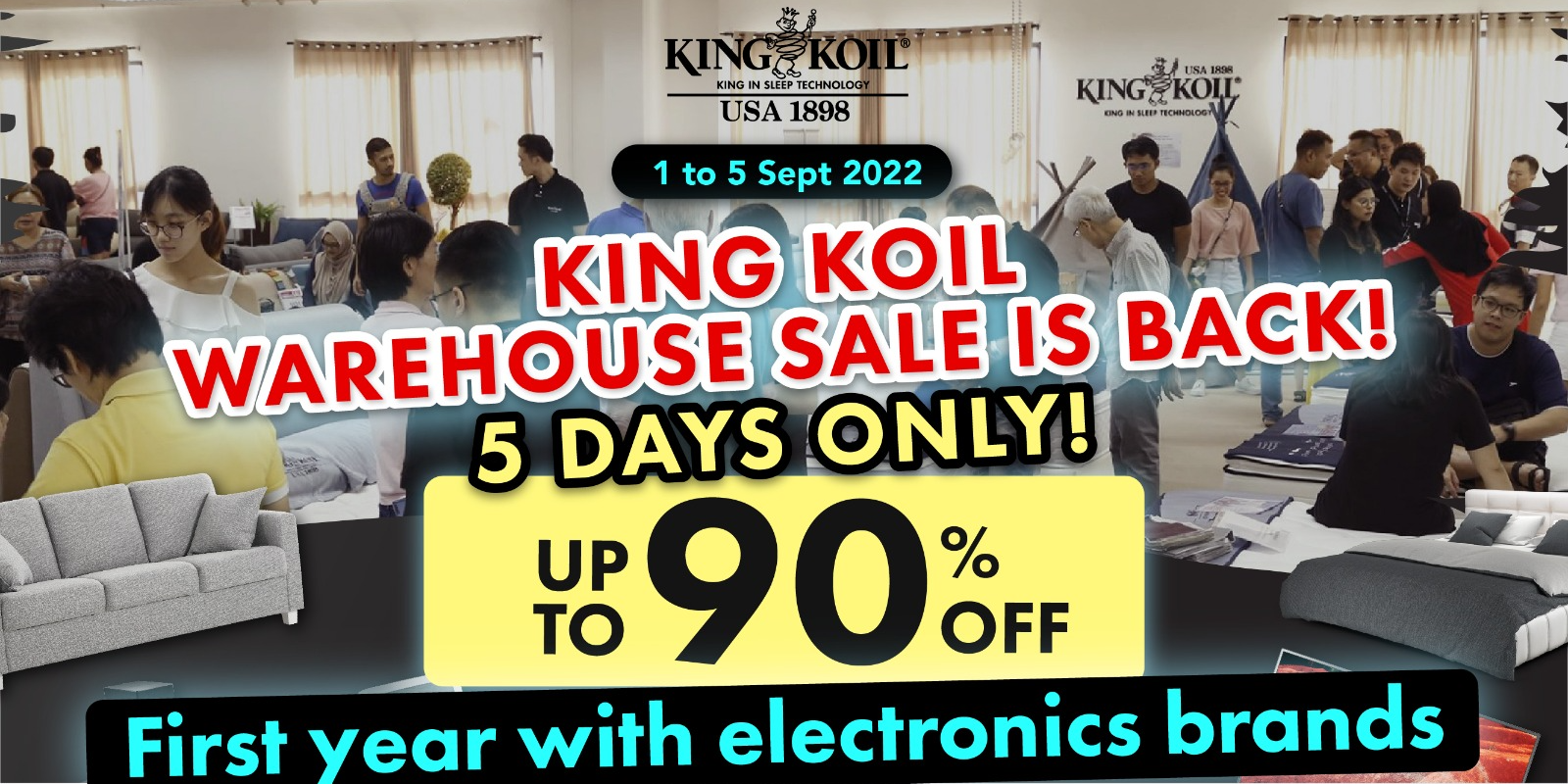 Super Hot Consumer Electronics Deals Available at King Koil Warehouse Sale, Up to 90% OFF till 5 Sep