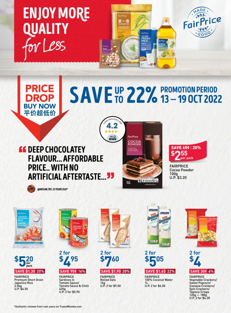 NTUC FairPrice Singapore Your Weekly Saver Promotions 13-19 Oct 2022 | Why Not Deals 13