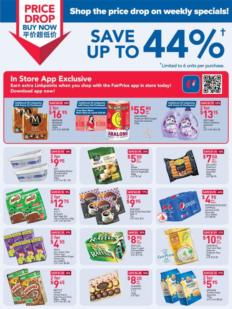 NTUC FairPrice Singapore Your Weekly Saver Promotions 1-7 Dec 2022 | Why Not Deals