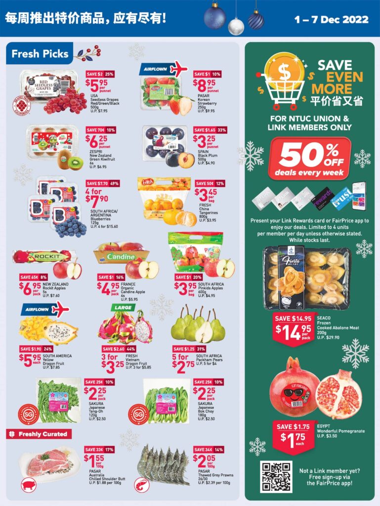 NTUC FairPrice Singapore Your Weekly Saver Promotions 1-7 Dec 2022 | Why Not Deals 8