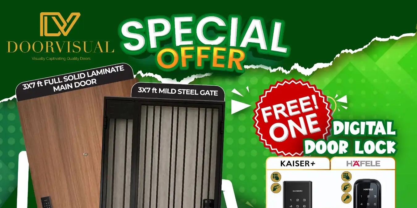 Hari Raya Bundle Promotion 2023 – Solid Laminate Main Door with Mild Steel Gate