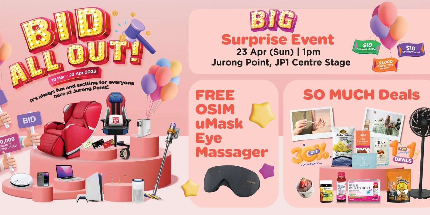 1-for-1 deals & Free OSIM uMask Eye Massager at Jurong Point!