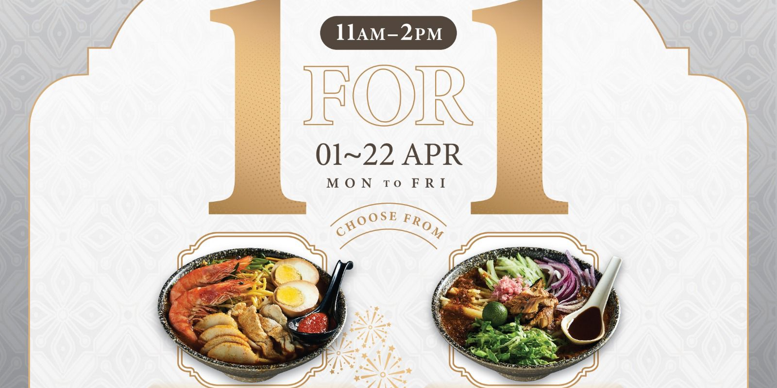 Enjoy 1-for-1 Mains and up to 40% off all ala carte items at Penang Culture in April