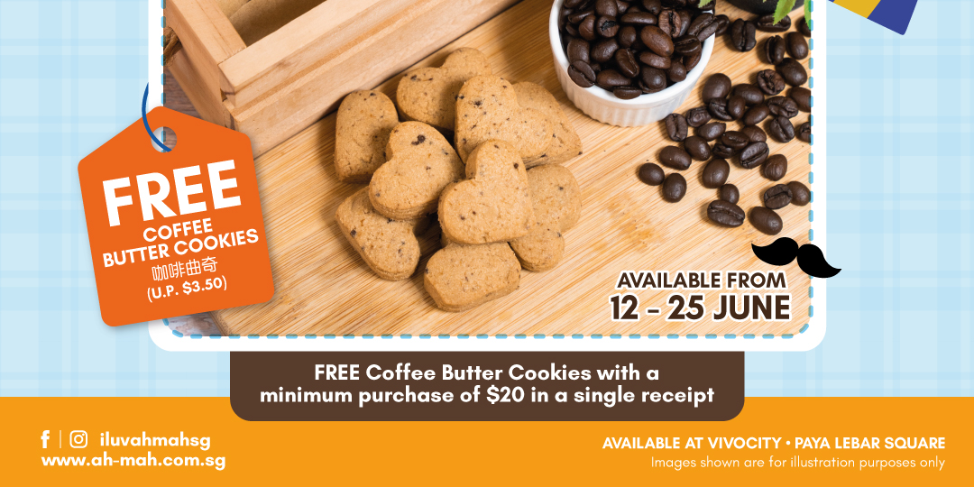 FREE Coffee Butter Cookies at Ah Mah Homemade Cake (12 ā 25 June 2023)