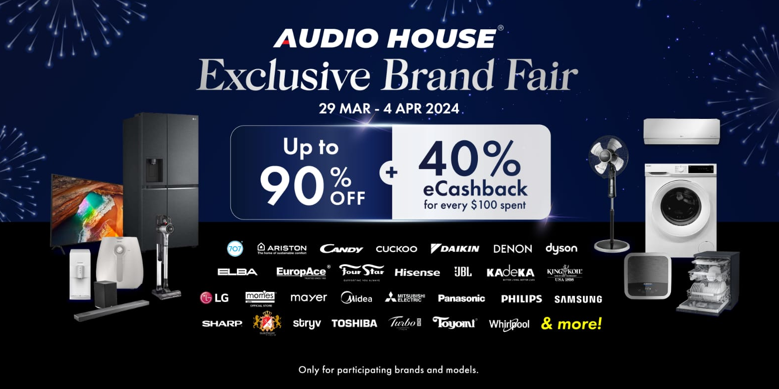 [Audio House Exclusive Brand Fair] Up to 90% Off + 40% eCashback With Every $100 Purchase!