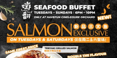 HaveFun Karaoke @ Cineleisure Orchard Offers Unlimited Salmon with Seafood Buffet for a Limited Time