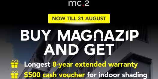 mc.2 Offers Longest 8-Year Extended Warranty for MAGNAZip and Free $500 Cash Voucher for Indoor Shad